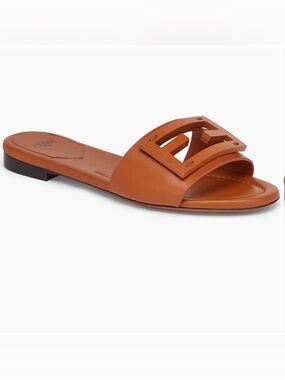 Fendi Signature Logo Slide Sandals